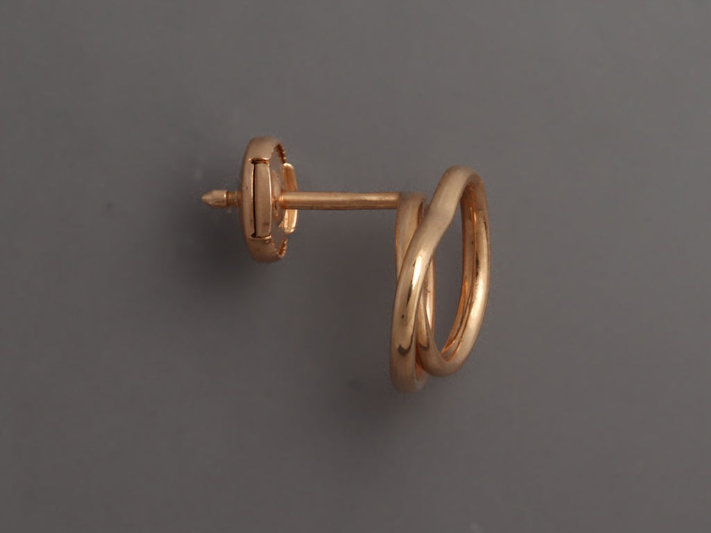 Hermès 18K Rose Gold Vertige Coeur Pierced Earrings TPM