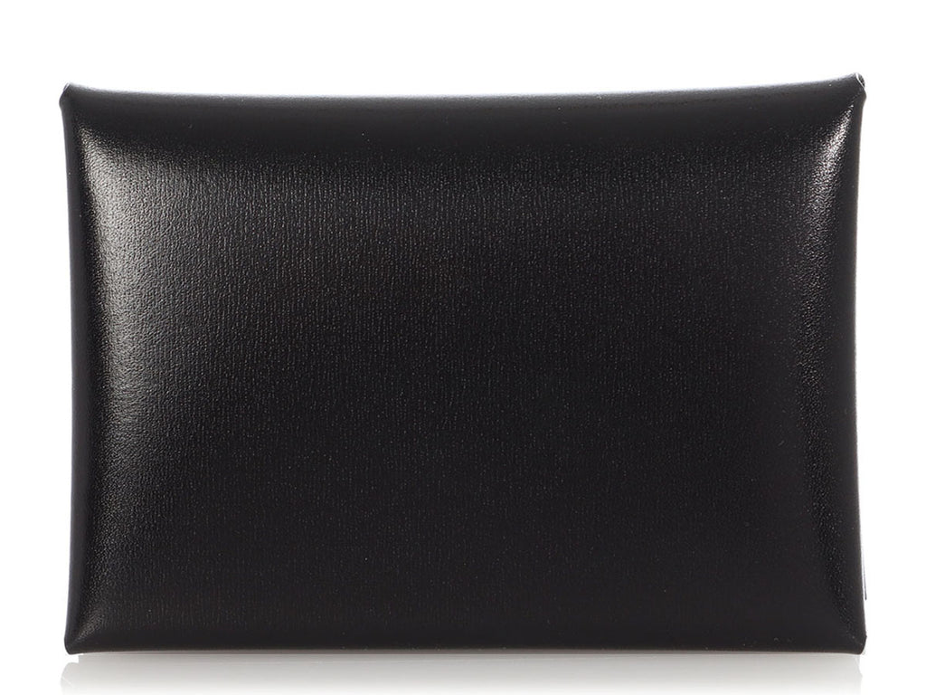 Hermès Black Box Calfskin Calvi Duo Card Holder