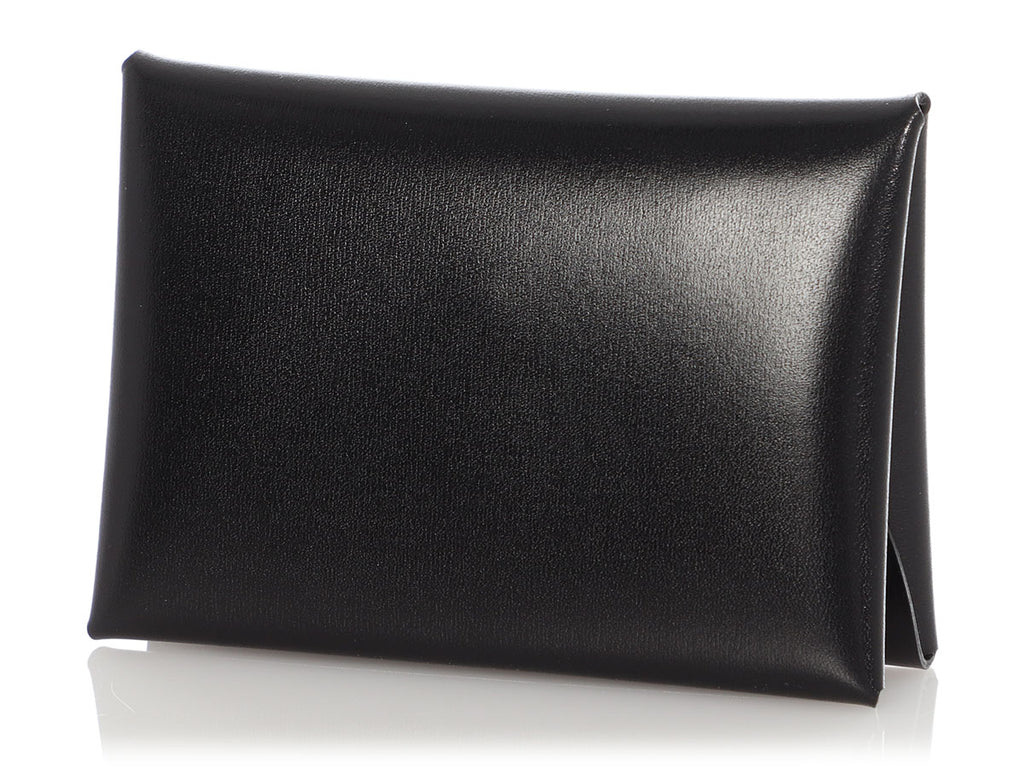 Hermès Black Box Calfskin Calvi Duo Card Holder