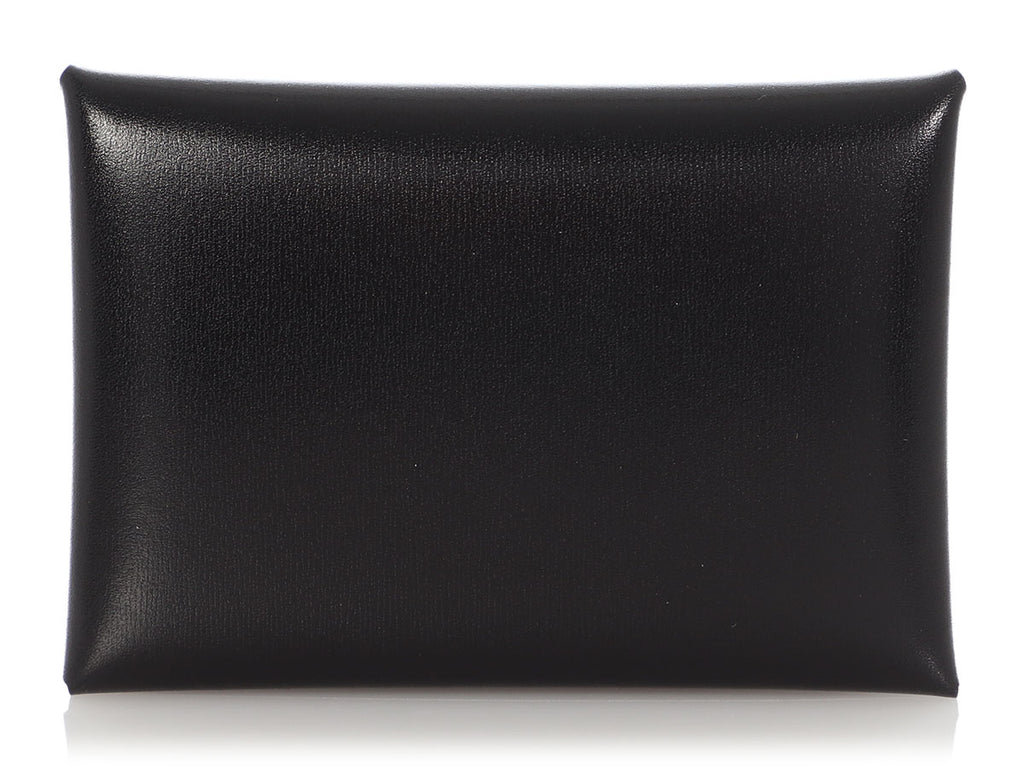 Hermès Black Box Calfskin Calvi Duo Card Holder