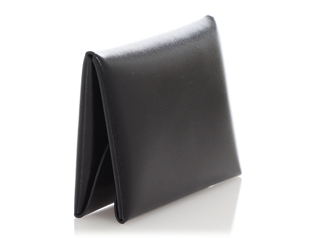 Hermès Black Box Calfskin Calvi Duo Card Holder