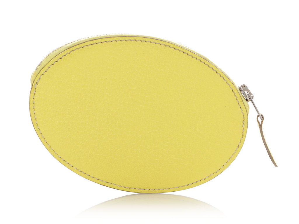 Hermès Yellow Chèvre Verso Evelyne Coin Purse