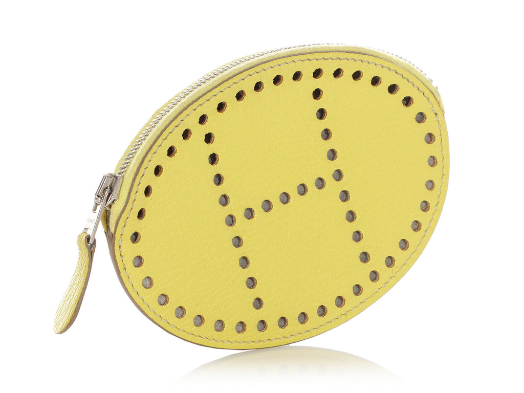 Hermès Yellow Chèvre Verso Evelyne Coin Purse