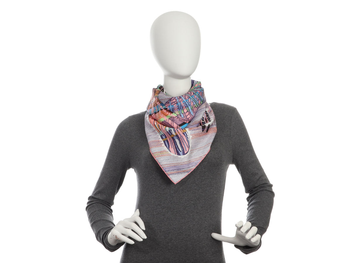 Silk Scarves Le Scarf Hermès Le Chat Carre Silk Scarf 90cm