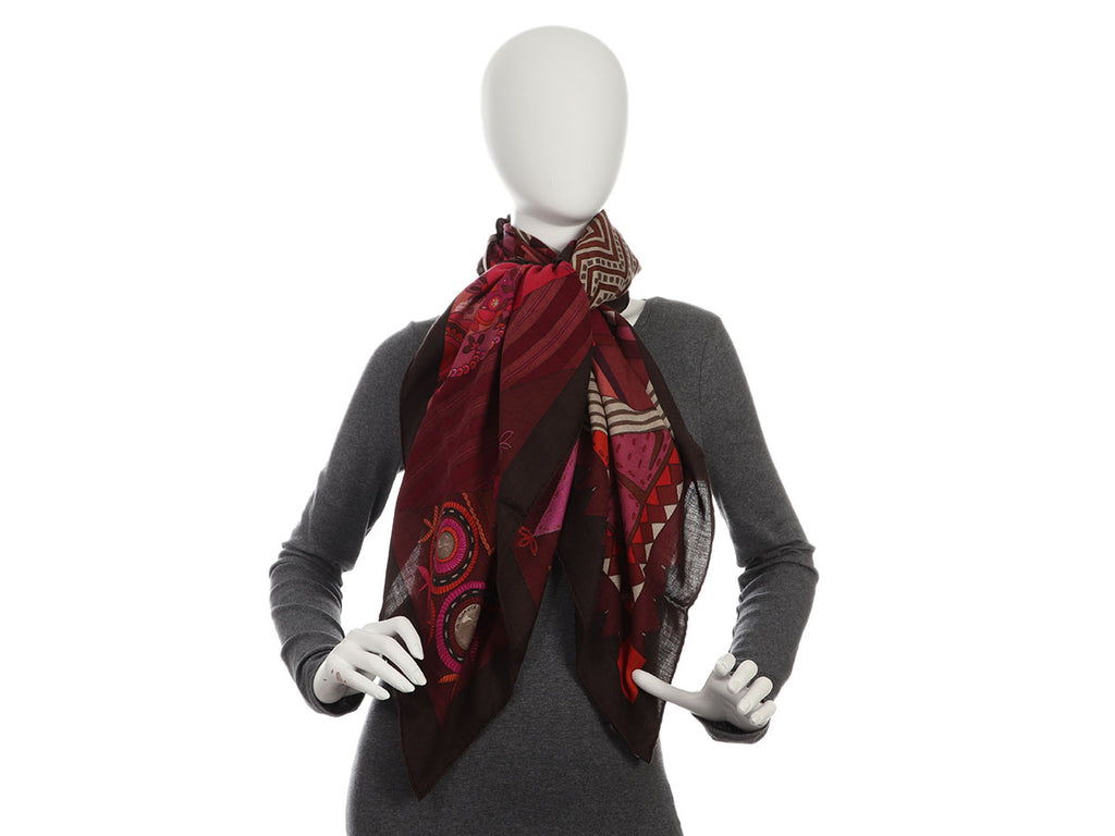 Hermès Coupons Indiens Cashmere Silk Shawl 140cm