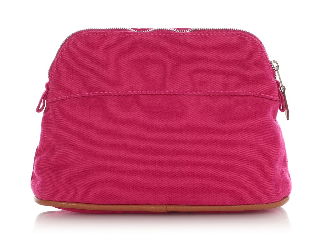 Hermès Pink Canvas Bolide Cosmetic Case