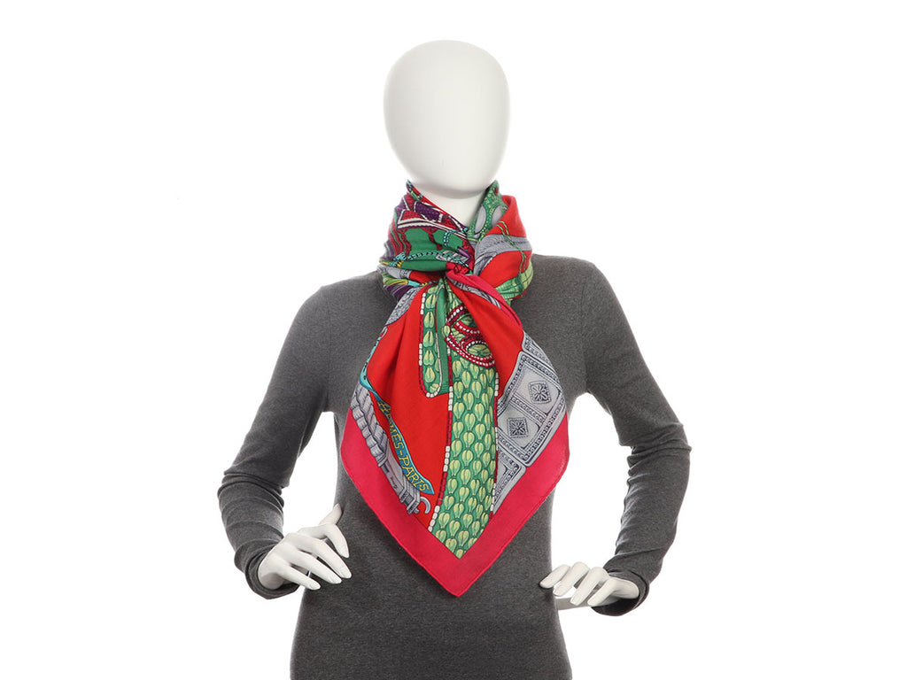 Hermès Ceintures et Liens Cashmere Silk Shawl 140cm