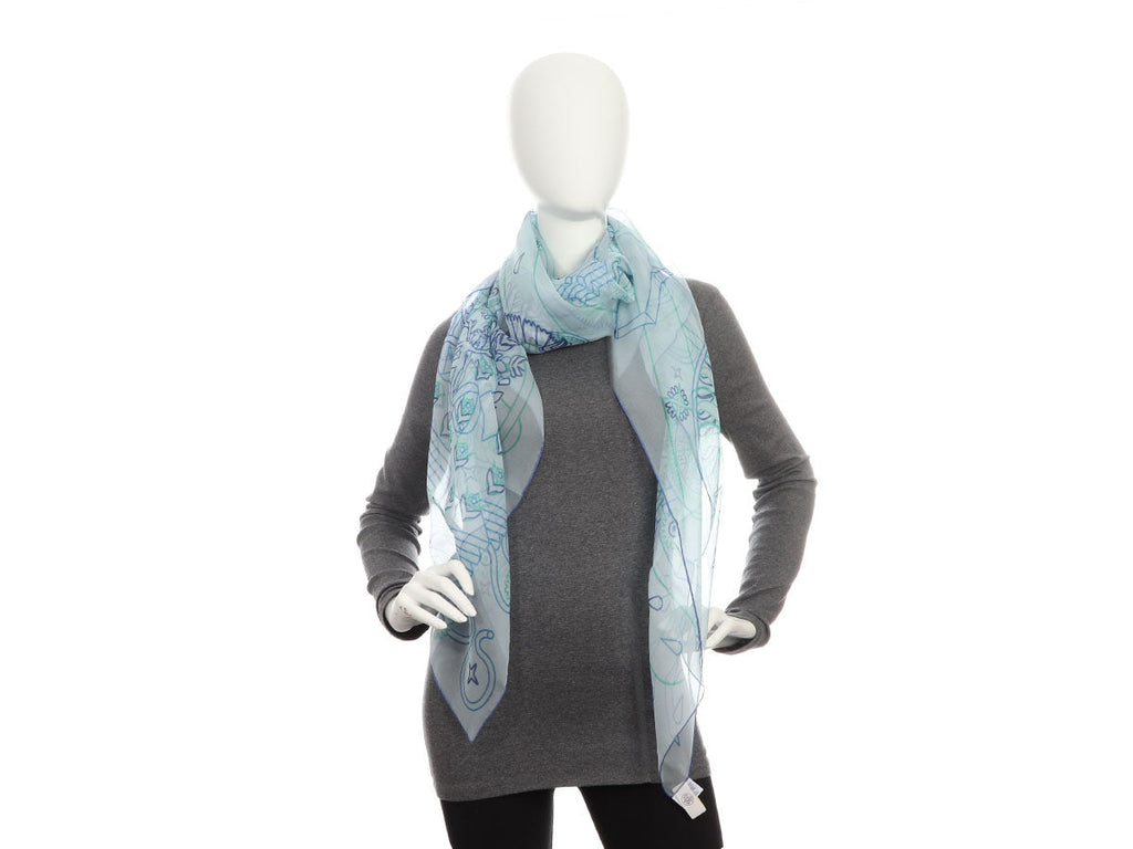 Hermès La Source de Pegase Mousseline Shawl 140cm