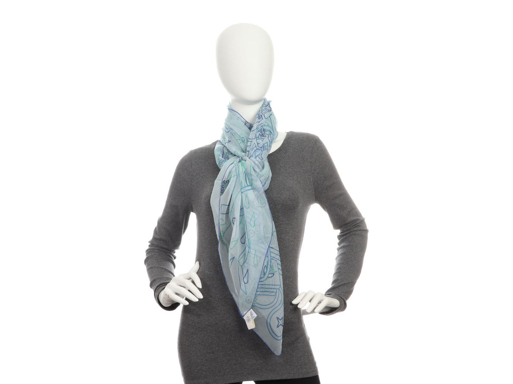Hermès La Source de Pegase Mousseline Shawl 140cm