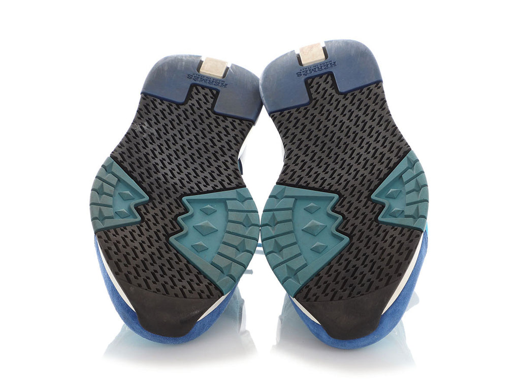 Hermès Blue Suede Trail Sneakers