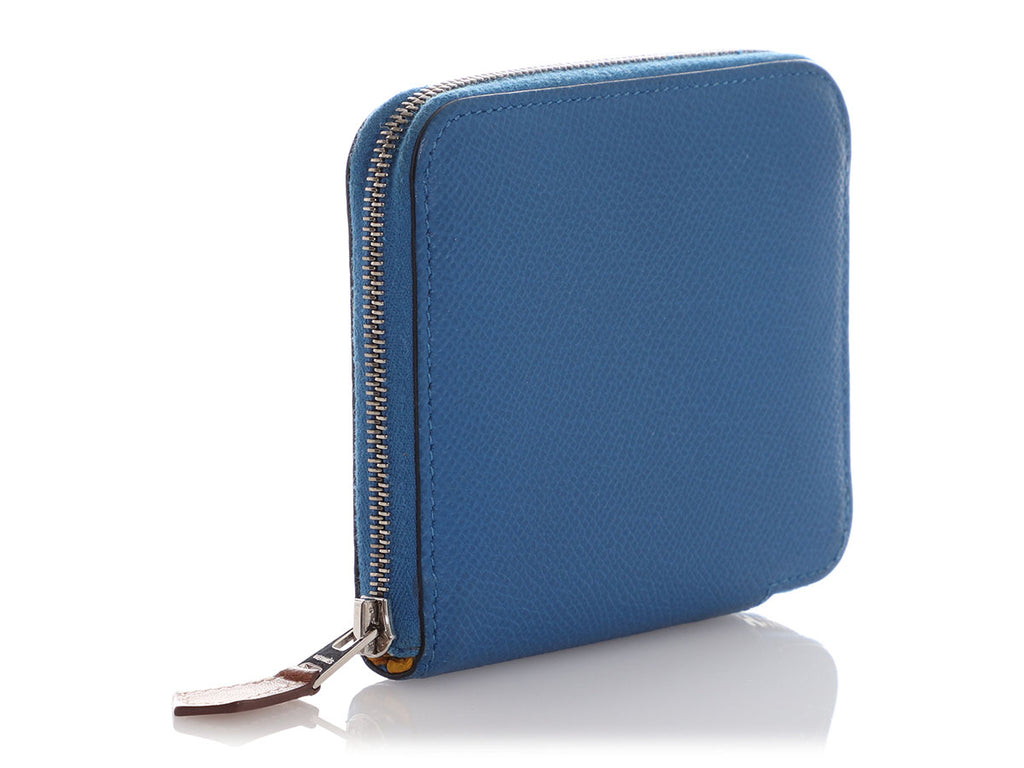 Hermès Blue Zellige Silk'In Compact Zippy Wallet