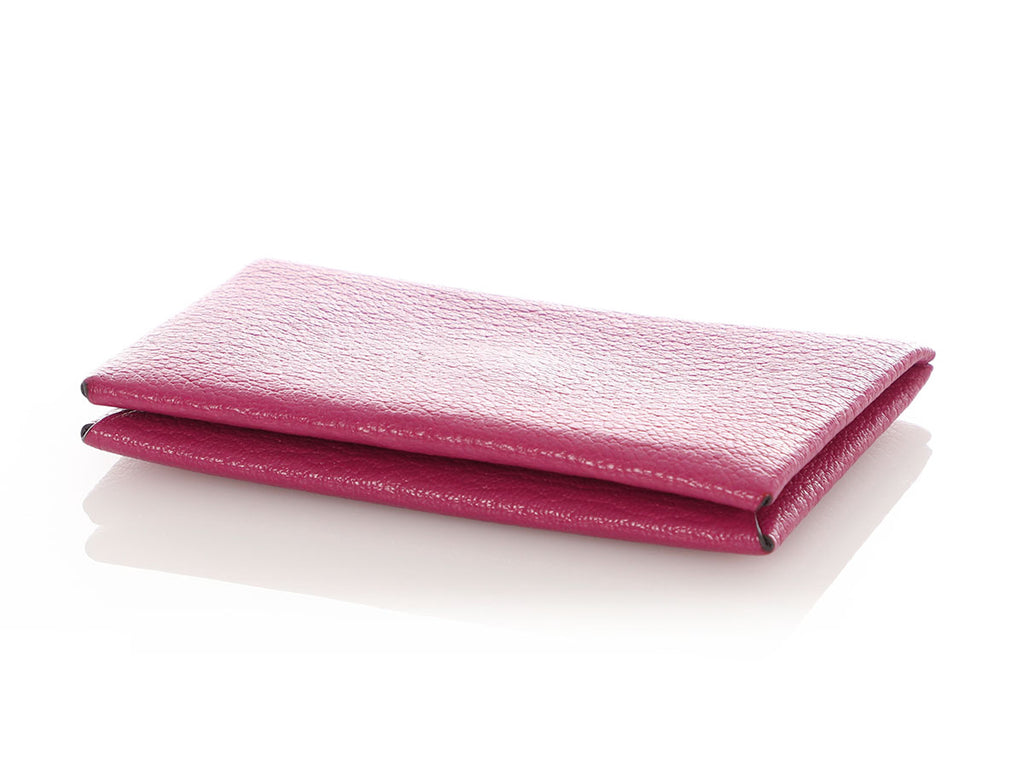 Hermès Magenta Chèvre Calvi Card Holder