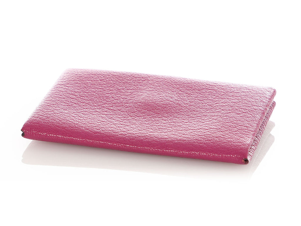 Hermès Magenta Chèvre Calvi Card Holder