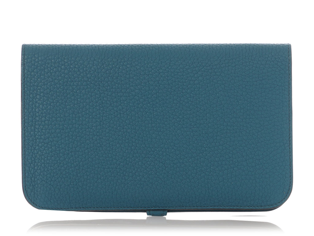 Hermès Turquoise Clémence Dogon Wallet