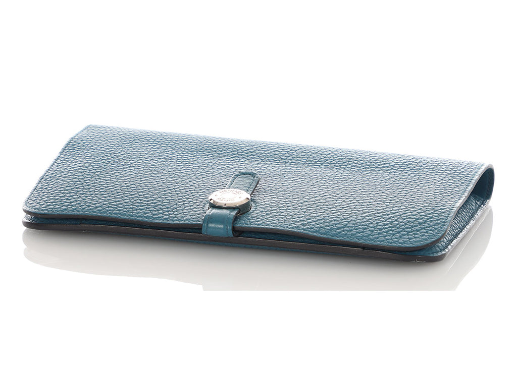 Hermès Turquoise Clémence Dogon Wallet