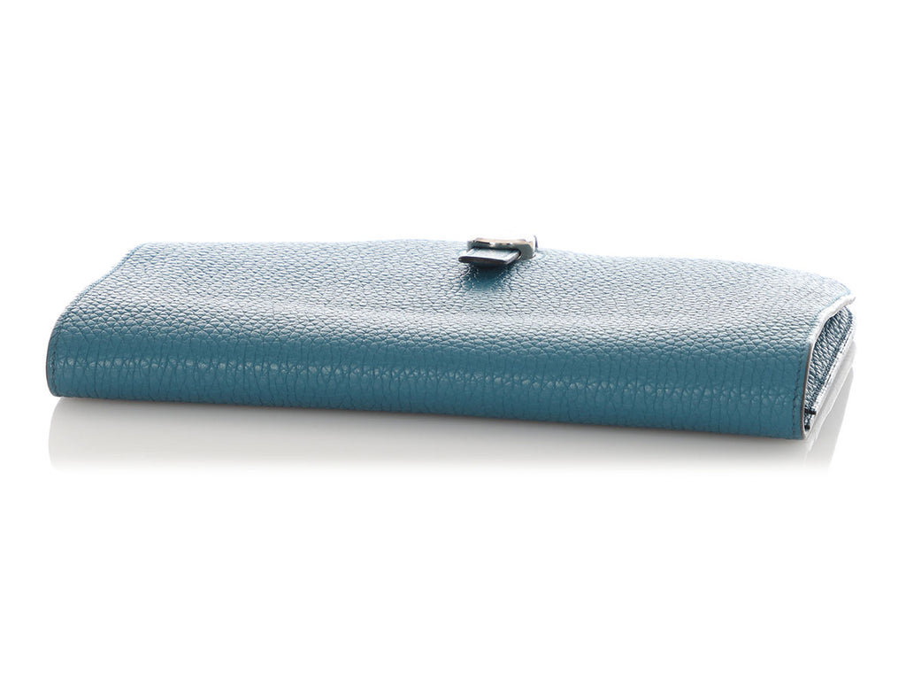 Hermès Turquoise Clémence Dogon Wallet