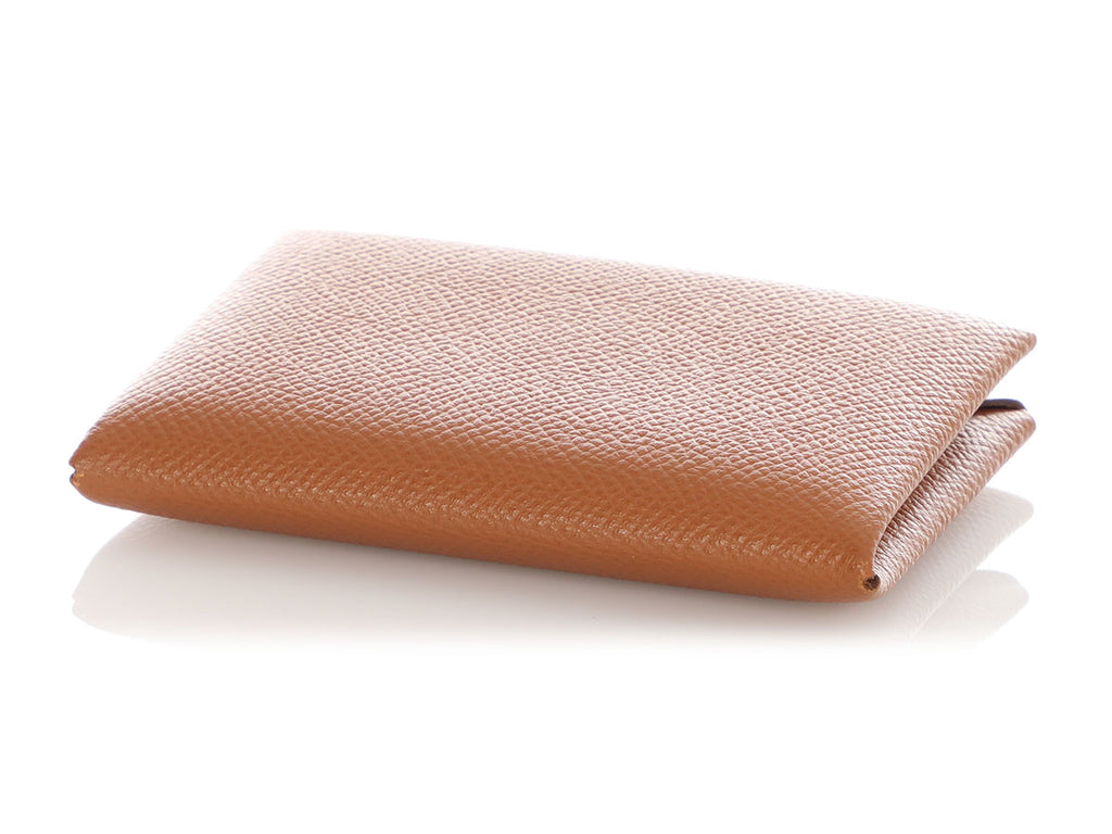 Hermès Gold Epsom Calvi Card Holder