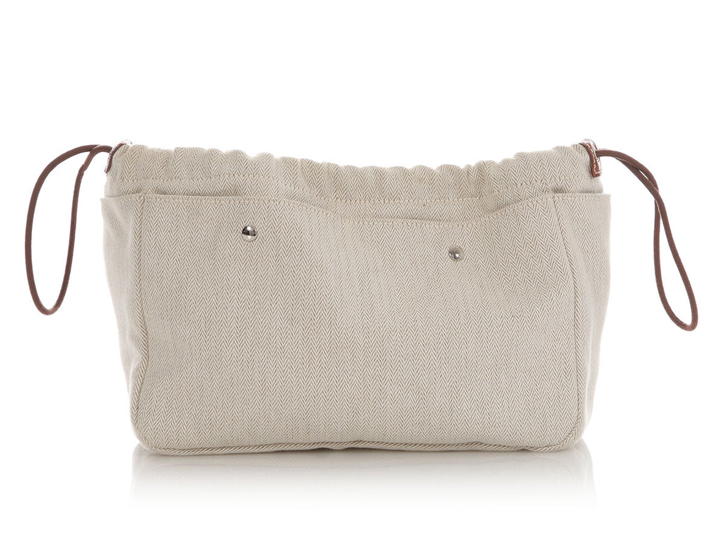 Hermès Natural Canvas and Fauve Barenia Fourbi Insert MM