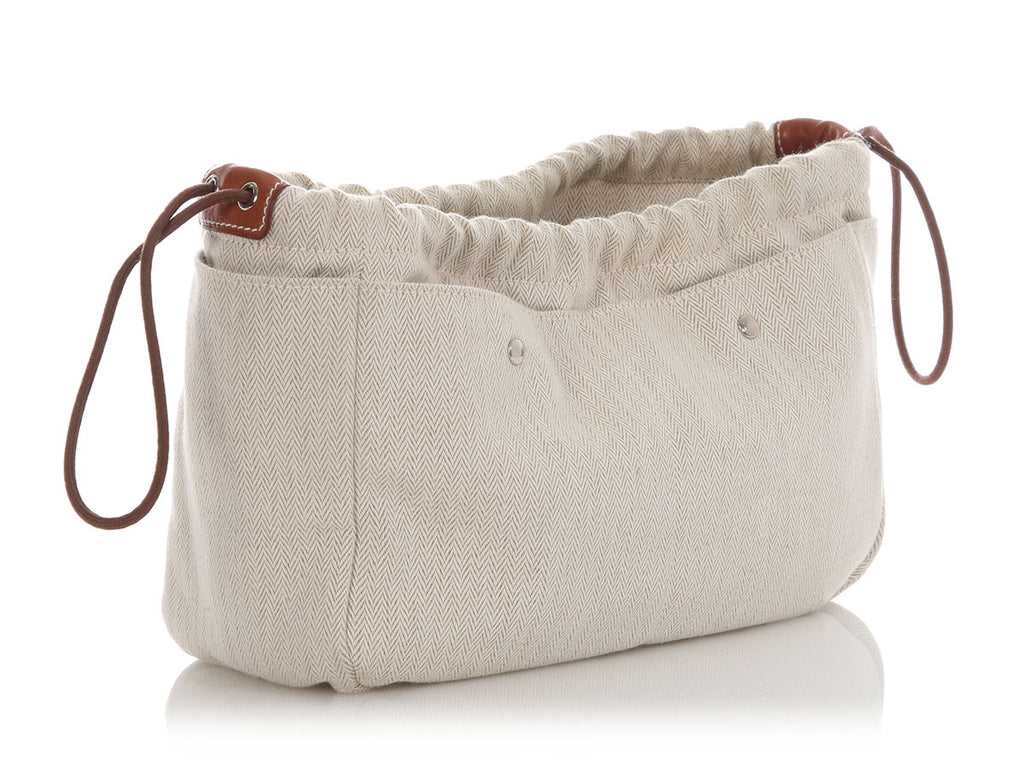 Hermès Natural Canvas and Fauve Barenia Fourbi Insert MM