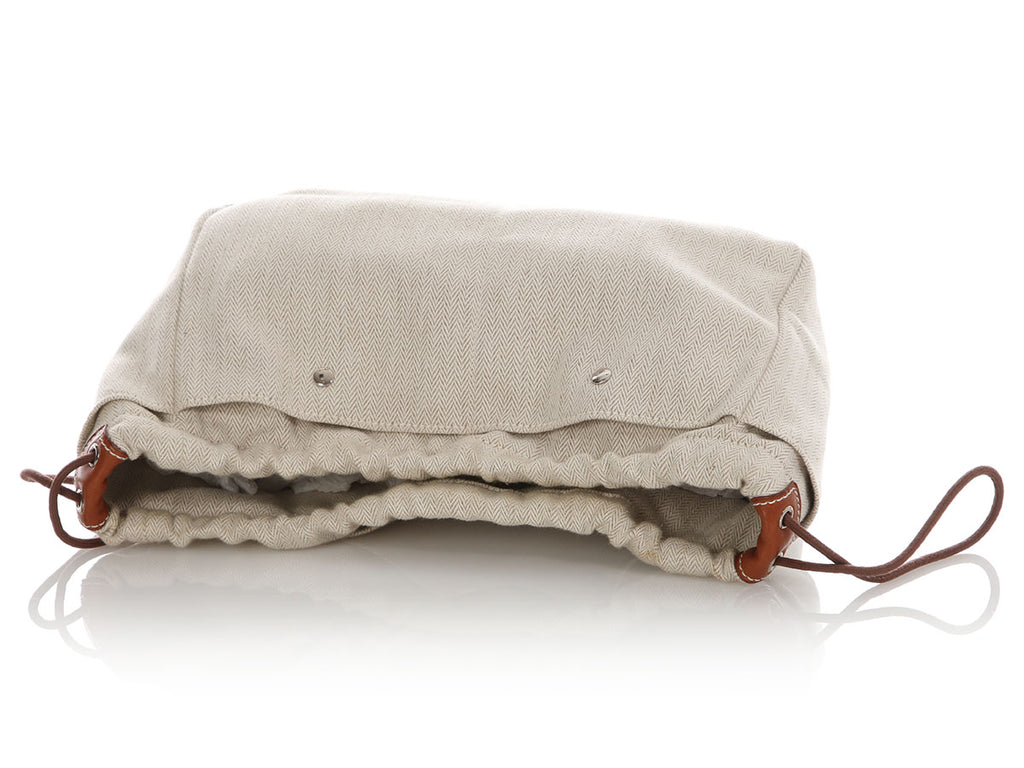 Hermès Natural Canvas and Fauve Barenia Fourbi Insert MM