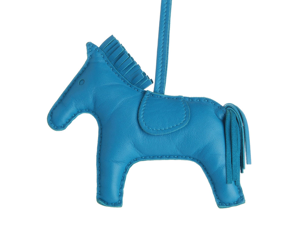 HR.Y0801.02 Hermès Bleu Zanzibar Lambskin Rodeo Grigri Bag Charm MM
