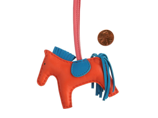 Hermès Orange Poppy Lambskin Grigri Rodeo Horse Bag Charm PM