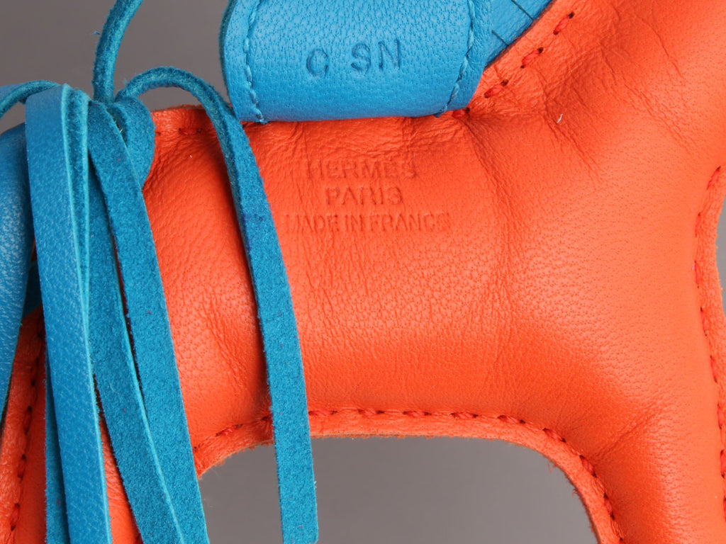 Hermès Orange Poppy Lambskin Grigri Rodeo Horse Bag Charm PM