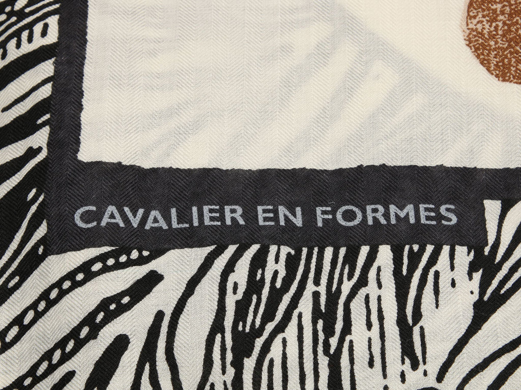 Hermès Cavalier en Formes Cashmere Silk Shawl 140cm