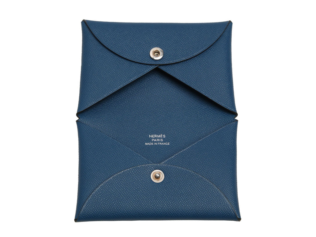 Hermès Deep Blue Epsom Calvi Card Holder