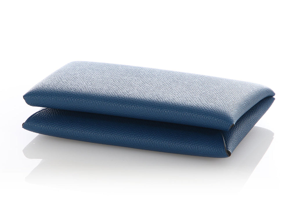 Hermès Deep Blue Epsom Calvi Card Holder