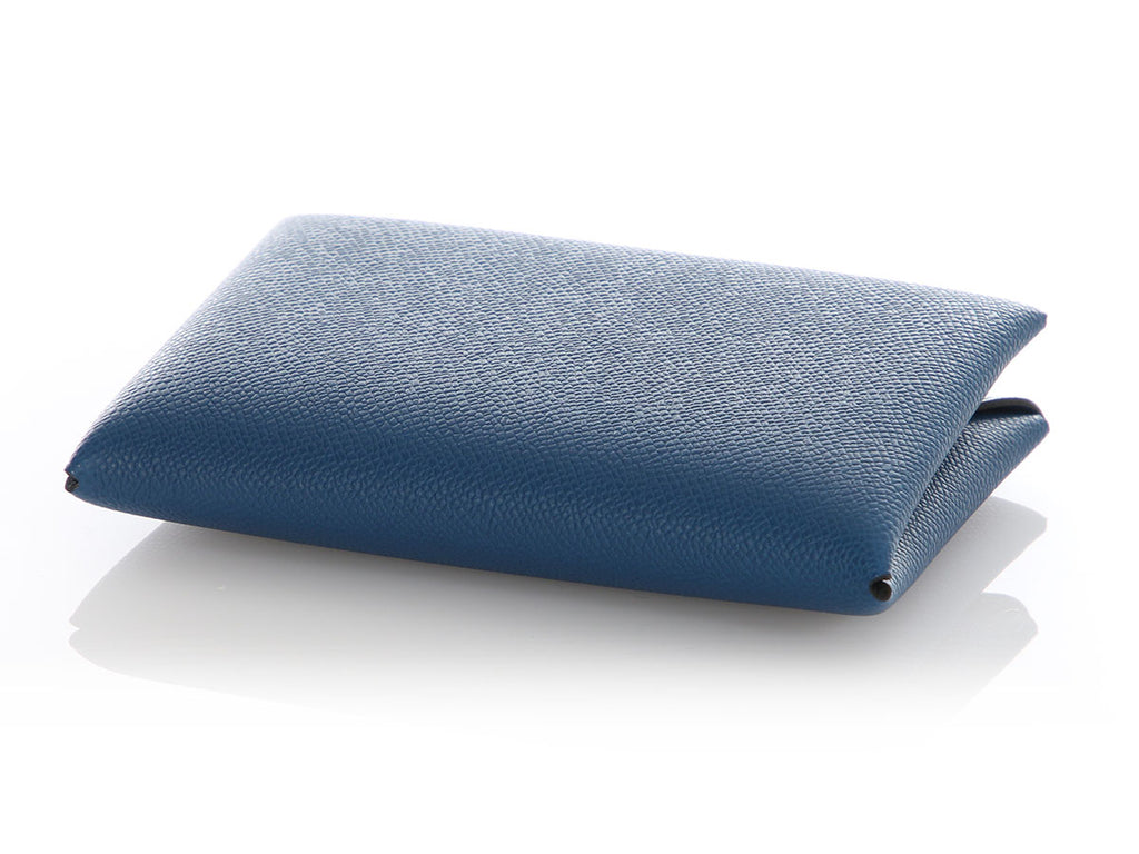 Hermès Deep Blue Epsom Calvi Card Holder