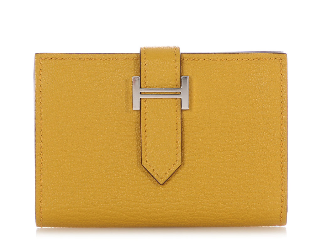 Hermès Jaune Ambre Chèvre Béarn Card Holder