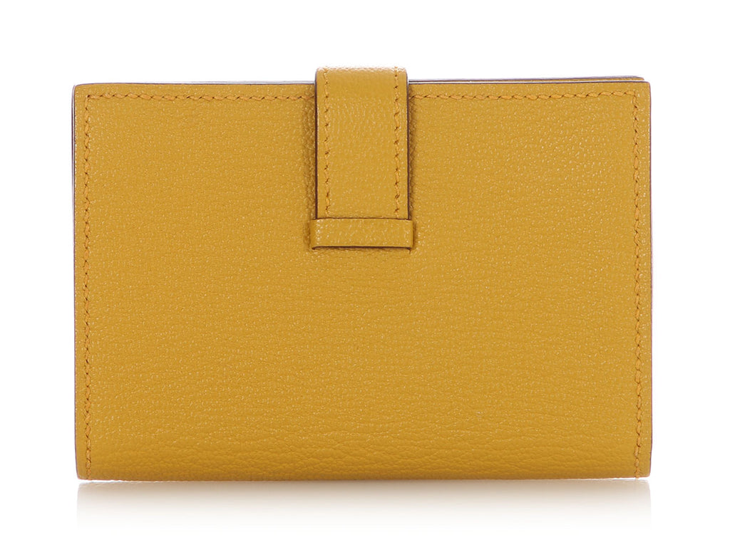 Hermès Jaune Ambre Chèvre Béarn Card Holder