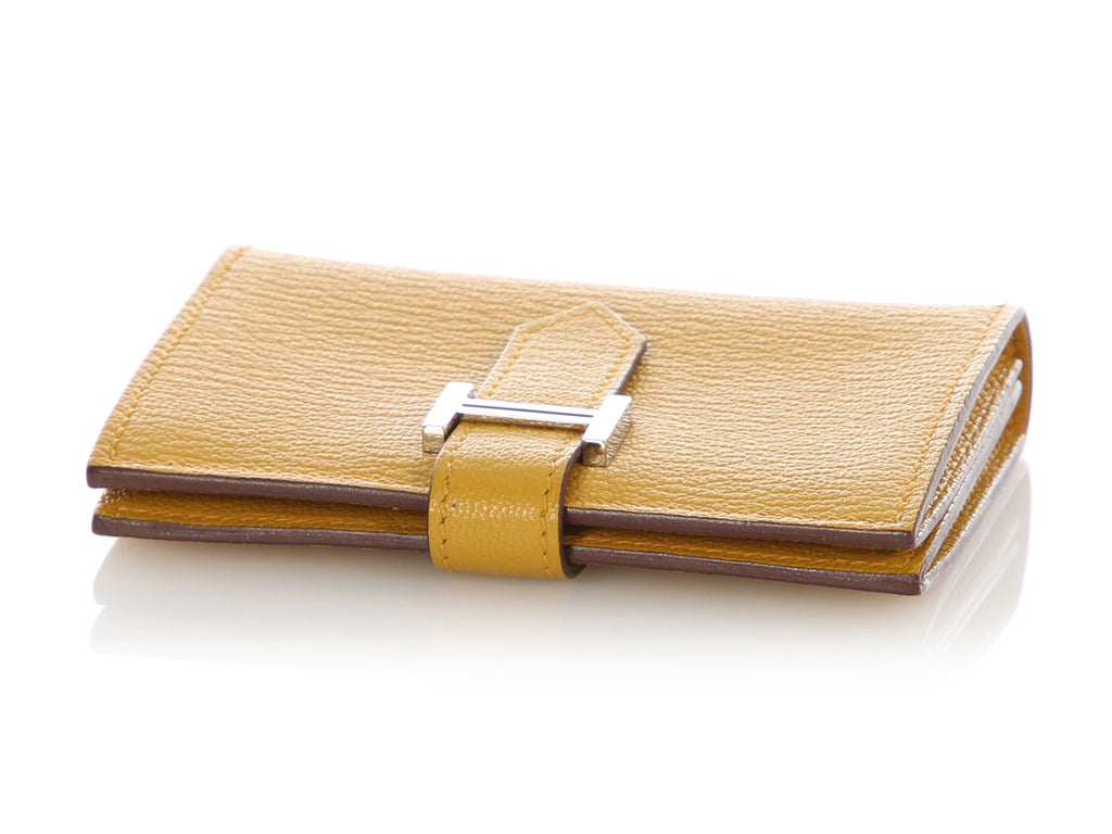 Hermès Jaune Ambre Chèvre Béarn Card Holder