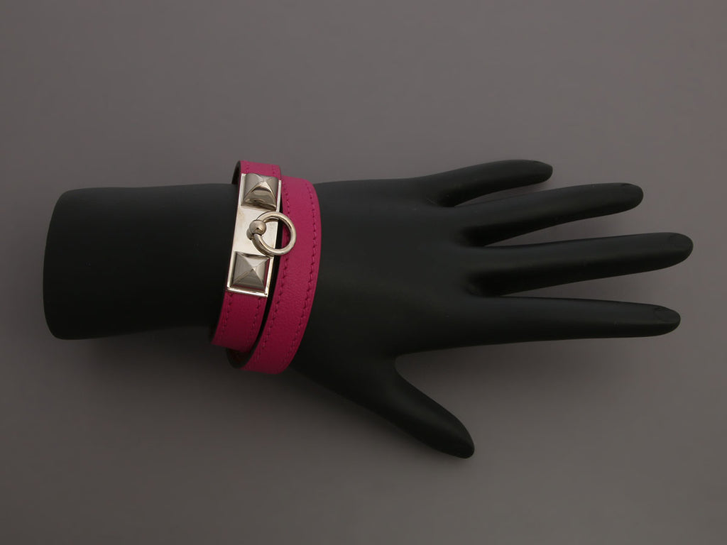 Hermès Purple Swift Rivale Double Tour Bracelet
