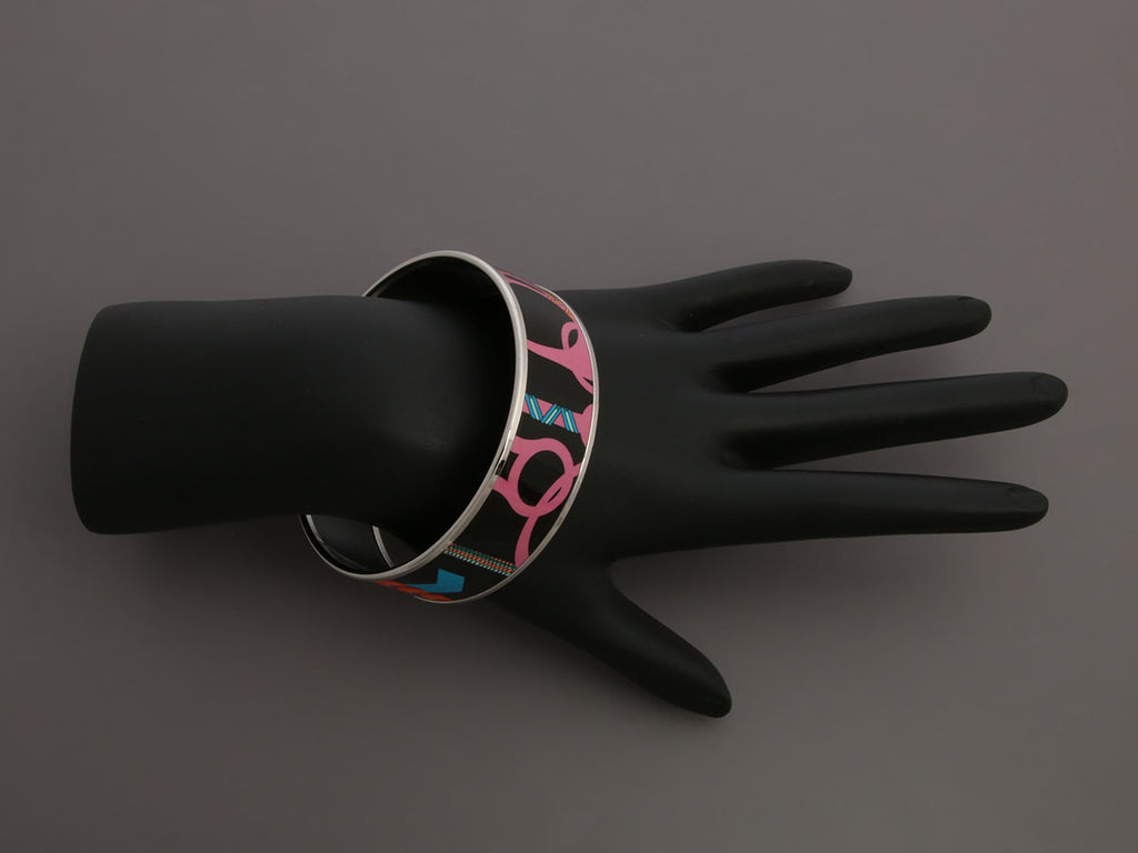 Hermès Wide Enamel Panoplie Equestre Bangle