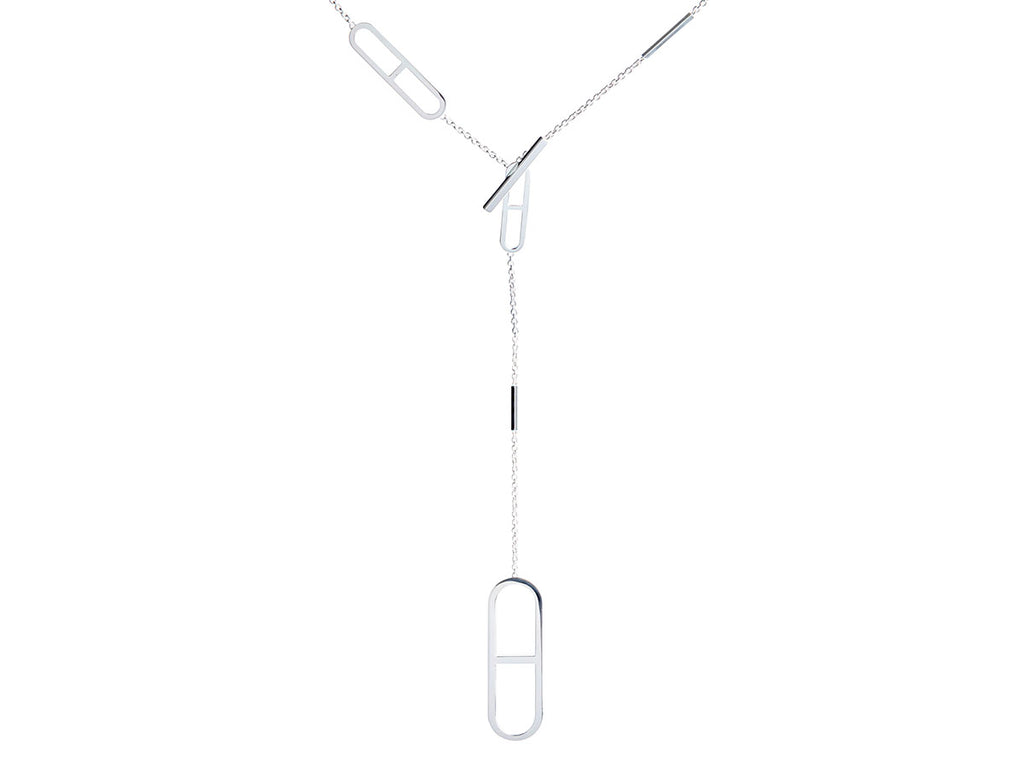 Hermès Sterling Silver Ever Chaine d’Ancre Lariat Necklace