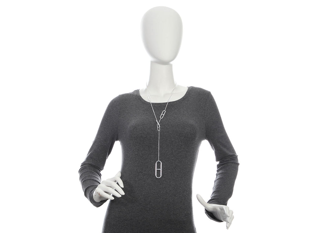 Hermès Sterling Silver Ever Chaine d’Ancre Lariat Necklace