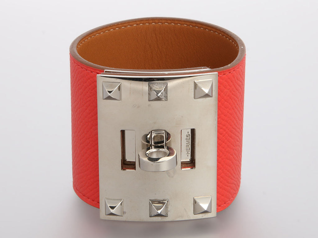 Hermès Rose Texas Epsom Kelly Dog Extreme Bracelet