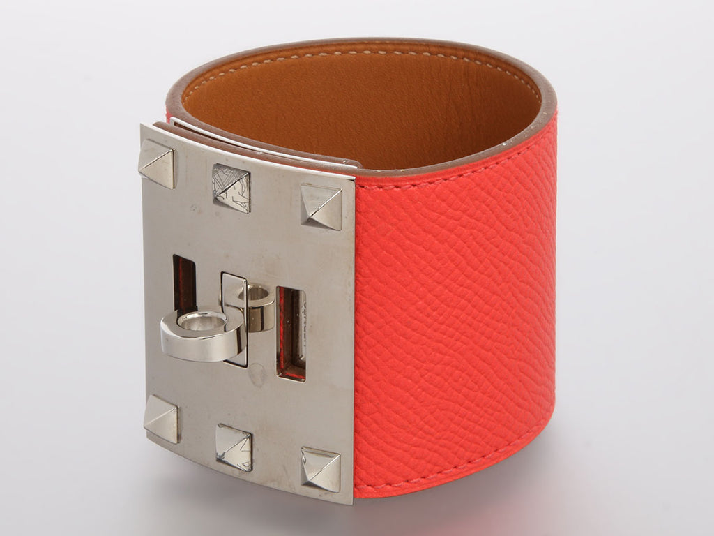 Hermès Rose Texas Epsom Kelly Dog Extreme Bracelet