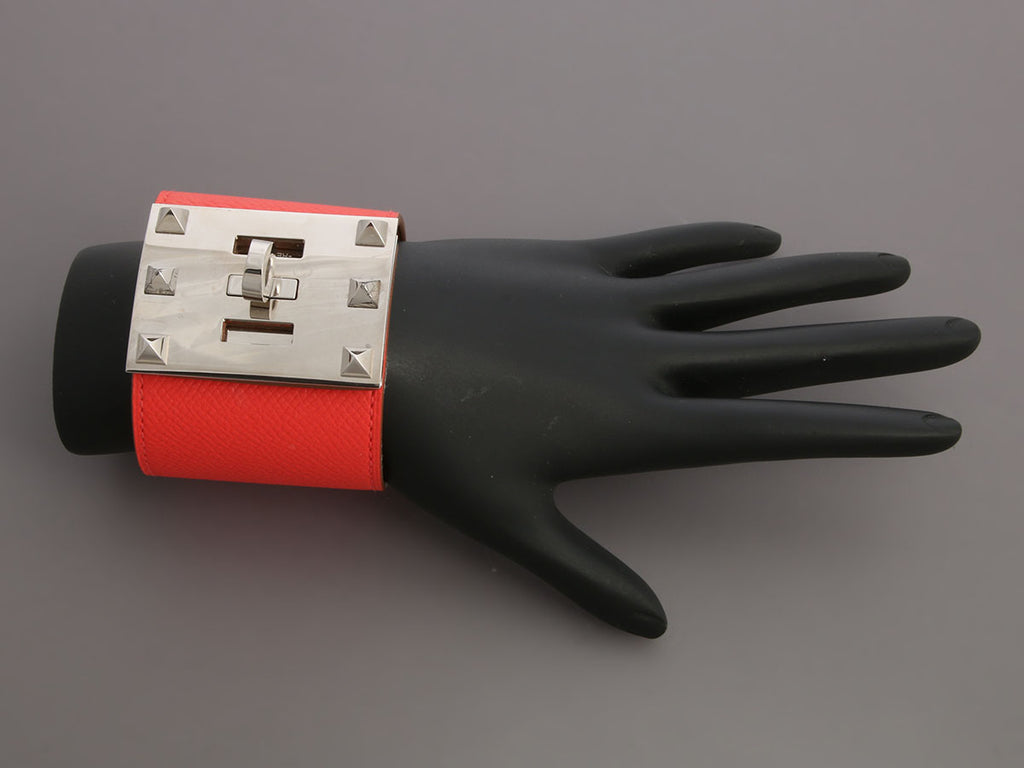 Hermès Rose Texas Epsom Kelly Dog Extreme Bracelet