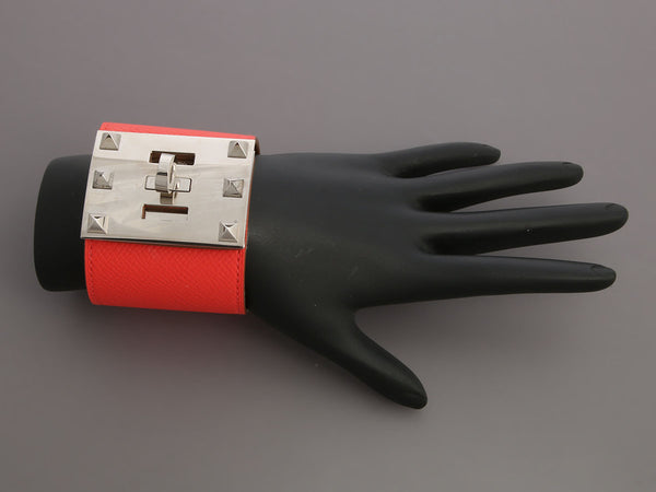 Hermès Rose Texas Epsom Kelly Dog Extreme Bracelet