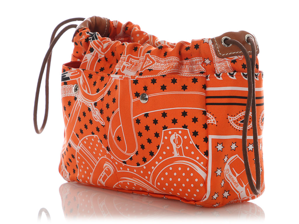 Hermès Orange Silk Eperon d’Or Bandana Fourbi 20 Insert