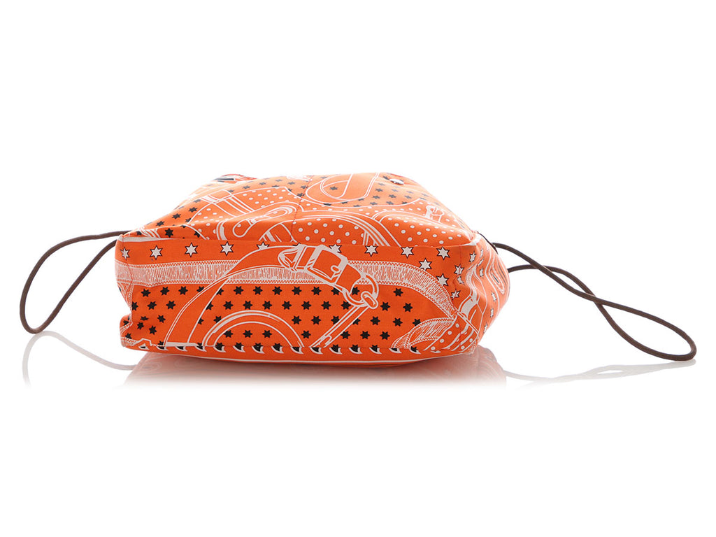 Hermès Orange Silk Eperon d’Or Bandana Fourbi 20 Insert