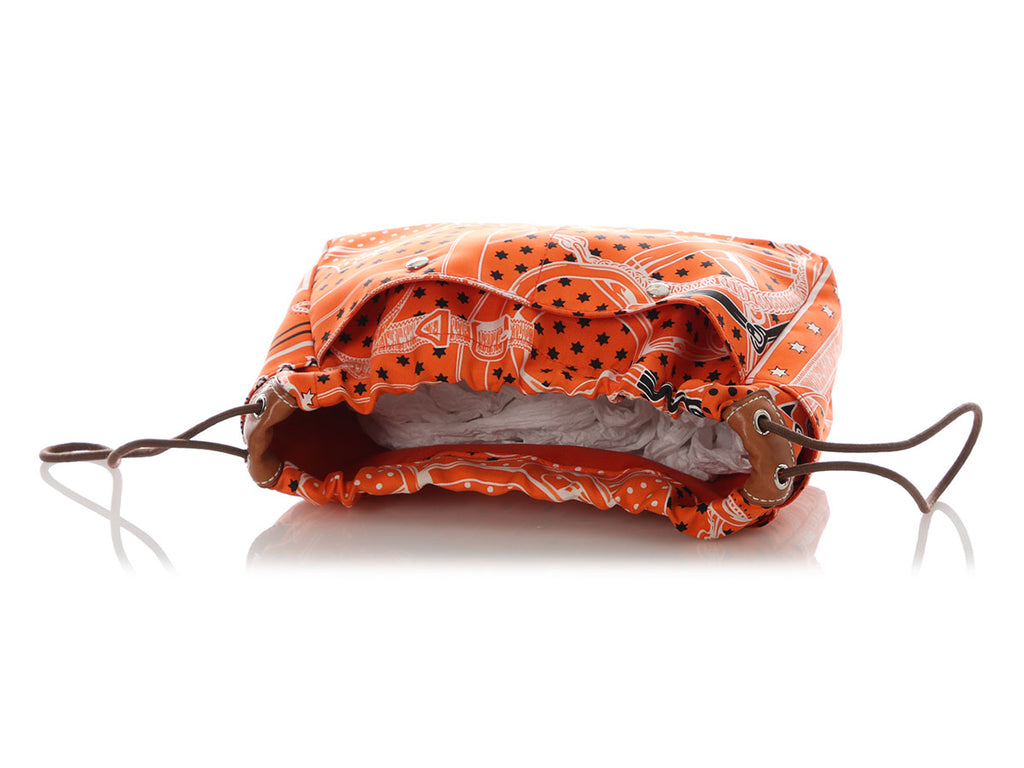 Hermès Orange Silk Eperon d’Or Bandana Fourbi 20 Insert