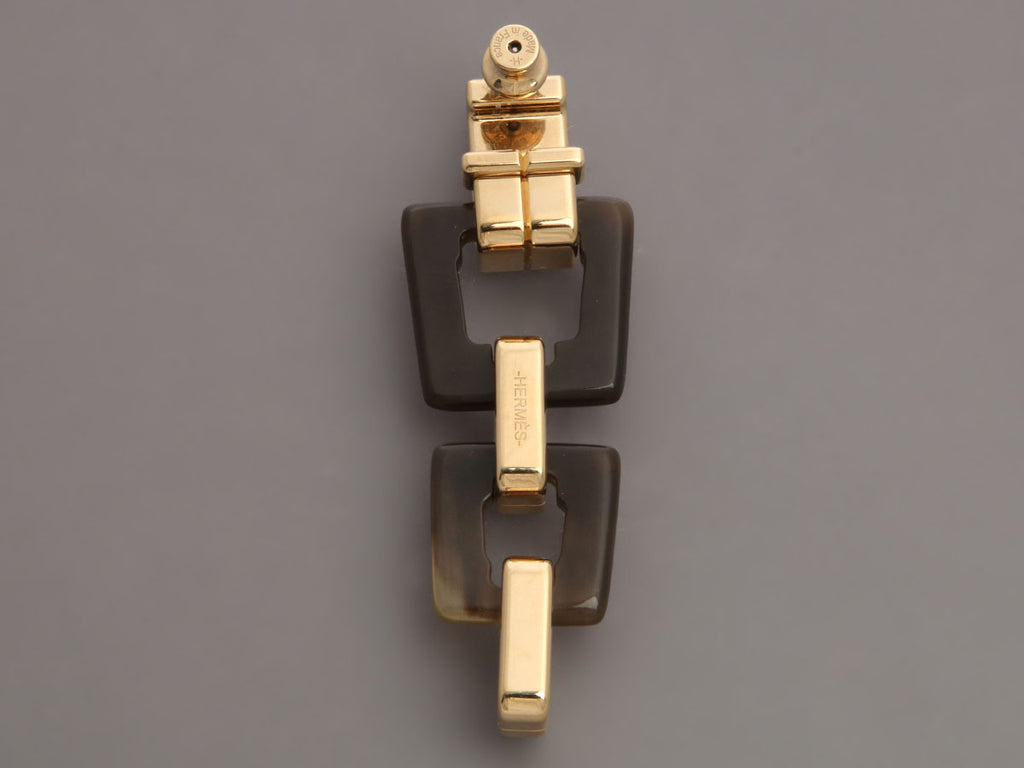 Hermès Horn Etrivière Earrings
