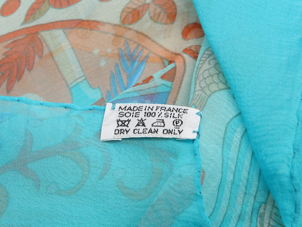 Hermès Escales Méditerranéennes Mousseline Shawl 140cm