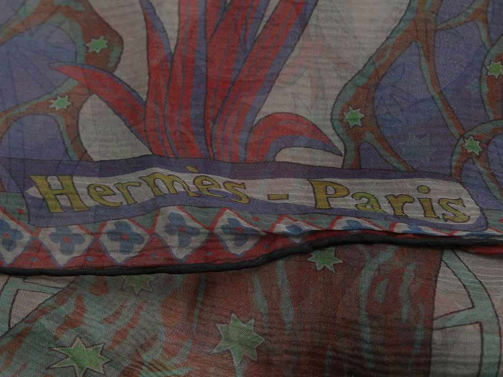 Hermès Axis Mundi Mousseline Shawl 140cm