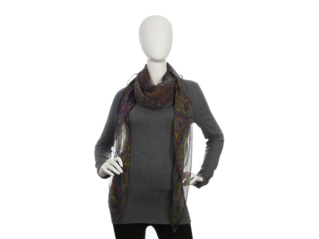 Hermès Axis Mundi Mousseline Shawl 140cm