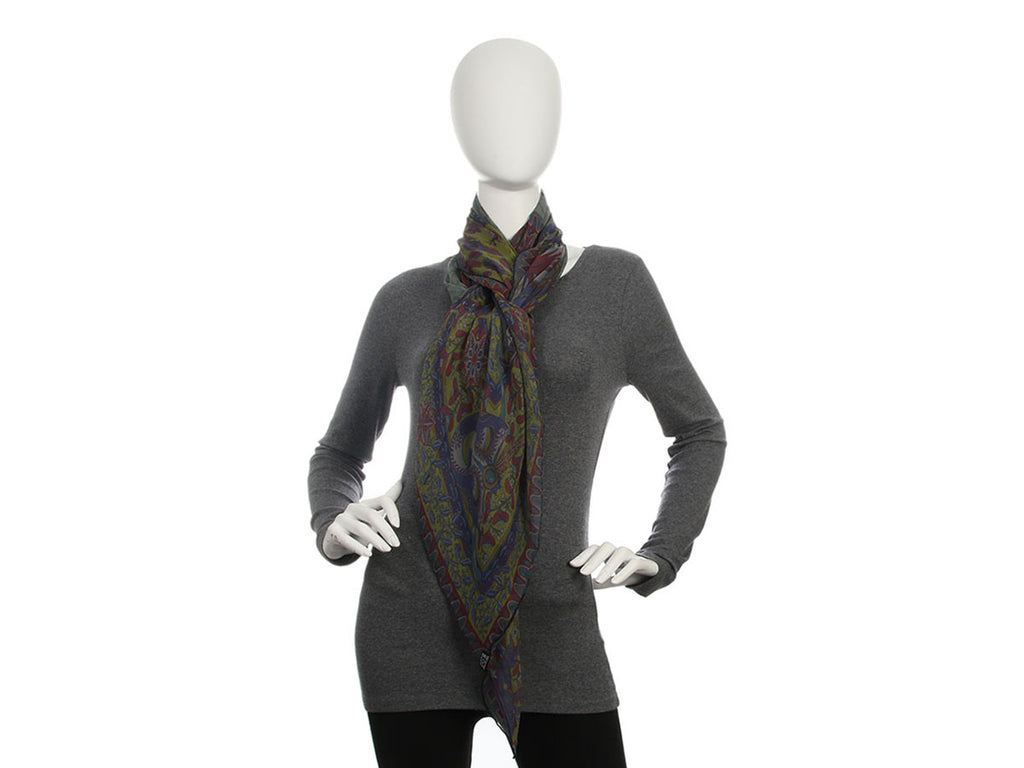 Hermès Axis Mundi Mousseline Shawl 140cm